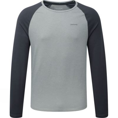 Playeras Craghoppers Maple Manga Larga Hombre - Gris / Gris Oscuro - Chile GOK134975